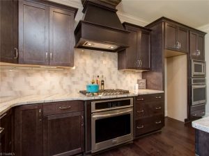 kitchen with dark wood